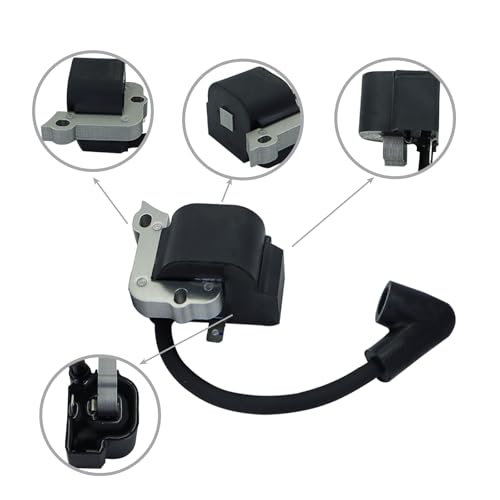 Ignition Coil for Stihl FS38 FS55 FS45 FS46 FC55 HL45 HS45 KM55 MM55 weed eater trimmer Engine Replace 4140 400 1308 4140 400 1307 with Spark Plug
