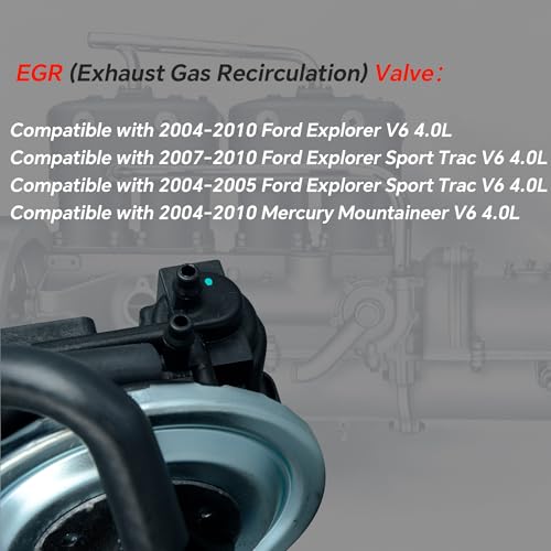 Yongtoparts EGV1055 EGR Valve 5L2Z9D475A Compatible with Ford Explorer 2004-2010, Explorer Sport Trac, Mercury Mountaineer V6 4.0L Replace OE 4L2E9Y456H3A 4L2Z9D475A