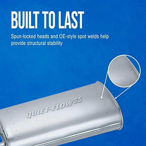 Walker Quiet-Flow SS 55529 Direct Fit Exhaust Muffler Assembly 2" Inlet (ID) 2.25" Outlet (OD) for Nissan Pathfinder