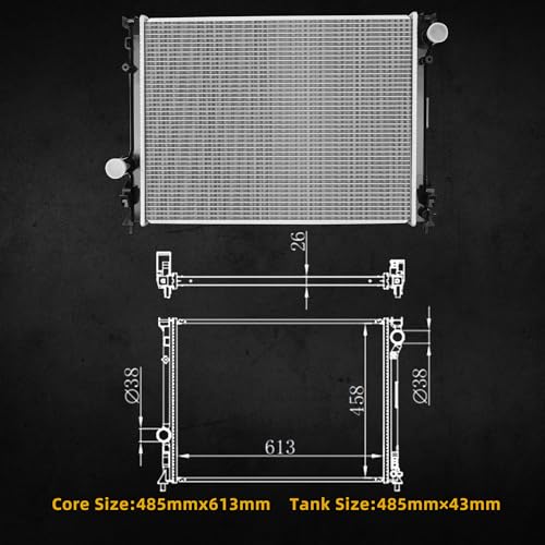 DWVO Radiator Compatible with 2009-2023 Dodge Charger Challenger 2009 2010 2011 2012 2013 2014 2015 2016 2017 2018 2019 2020 2021 2022 2023 Chrysler 300 2.7L 3.5L 3.6L 5.7L 6.1L 6.4L V6 V8