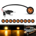 Nilight 3/4Inch Round Marker Light 10PCS Amber LED Turn Signals 3 Connectors Side Indicator Bullet Clearance Lights IP68 Waterproof for Trailer Truck Camper Van Boat Bus