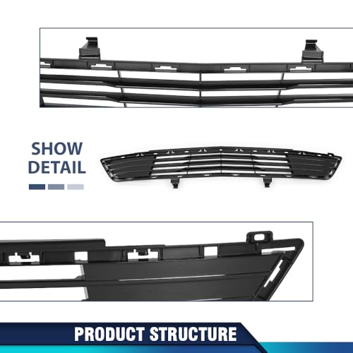 PIT66 Front Bumper Grille Fit Cadillac XT5 2017-2019 Black