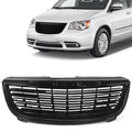 JOLONG Front Upper Grille for Chrysler Town & Country 2011-2016 GlossyBlack