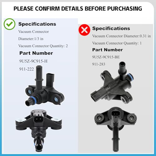 Vapor Canister Purge Valve 911-222 EVAP Evaporative Emissions Vapor Canister Purge Solenoid Valve Compatible with 2009-2019 Ford Explorer F150 F250 F350 Super Duty Mustang Lincoln Replace#AU5Z-9C915-B