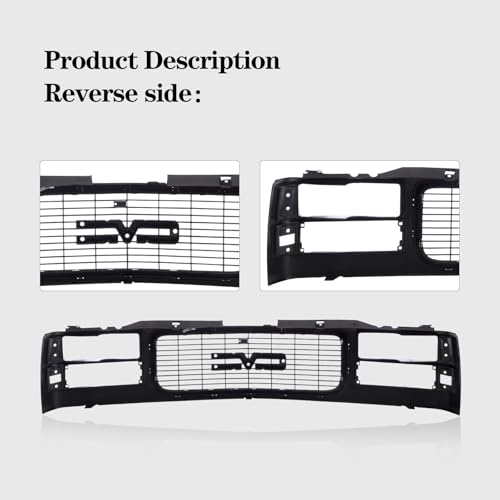 CarPartsDepot Front Grille Grill Chrome Opening Compatible With 1994-2000 GMC C/K 1500 2500 3500 Sierra Yukon GM1200392 12388709 With Dual Headlight Holes