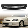 Kspeed Front Bumper Grille Fit 1996 1997 1998 for Civic CX/DX/EX/LX/HX,ABS Plastic Type-R Black Mesh Front Upper Grill Guard Replacement Part