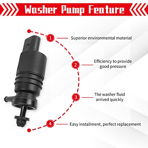 OTUAYAUTO Windshield Washer Pump Replacement for BMW E46/E39/E36 M3 M5 X3 X5 Z3 Z4 Z8, Ram 1500 2013-2017 Chevrolet, Audi Replaces OEM 67128362154, 67128377612, 21323-232316B