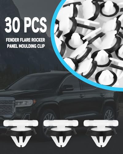 UNIGT 70pcs Fender Flare Rocker Panel Moulding Clips with Wheel Opening Trim Retainers and Fender Exterior Trim Fastener Rivet Compatible with GM Buick Cadillac Chevrolet GMC Sedan Trucks