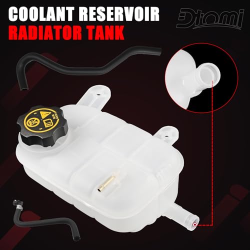 Engine Coolant Reservoir Tank With Cap, Air Bleed Hose & Heater Hose Compatible With Buick Chevy Vehicle 2013-2021 Encore 1.4L Trax 1.4L 1.8L Replaces# 603-955, 95269001, 42638619, 96968691, 96968694
