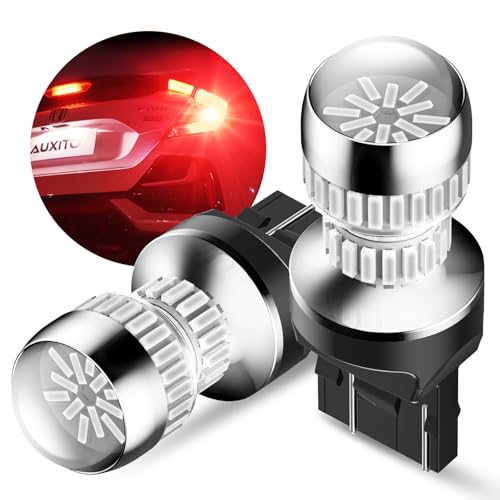 AUXITO 7440 7443 LED Strobe Brake Lights Bulbs, Red Flashing Stop Light, Super Bright T20 W21W 7441 7444 7443R Flashing Strobe Blinking LED Tail Light Bulbs, Pack of 2