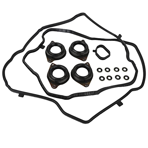 Engine Valve Cover Gasket Set for Honda Accord 2.4L K24, EX, EX-L, LX, LX-S, Coupe, Sedan, Sport Sedan, 2-Door, 4-Door, 2013, 2014, 2015, 2016, 2017, Replace 12030-5A2-A01