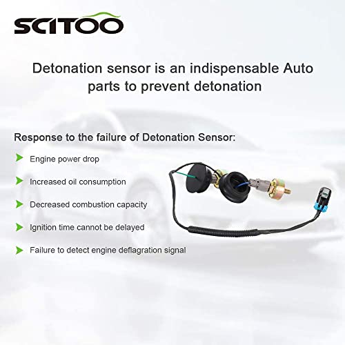 SCITOO Knock Sensor 12575869 Ignition Detonation Sensor Fit for Chevrolet Silverado Suburban Tahoe for GMC Envoy XL Savana Sierra 1500 2500 3500 Yukon XL for Hummer H2 for Pontiac Firebird GTO