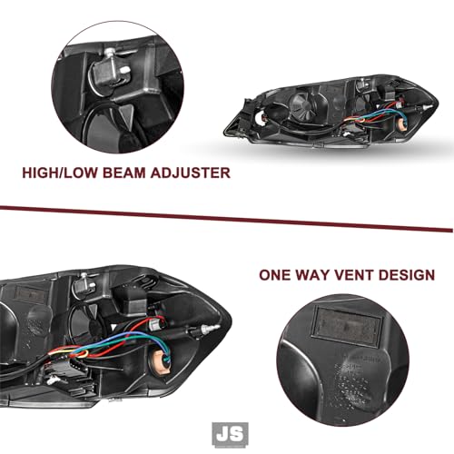 JSBOYAT Headlight Assembly Fit for 2006-2013 Chevy Impala / 2006-2007 Chevy Monte Carlo / 2014-2016 Chevy Impala Limited Driver and Passenger Side, Chrome Housing with Amber Reflector