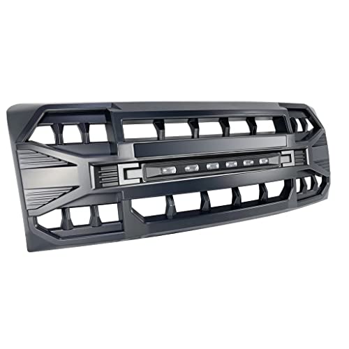 MEGAIE Front Grill Replacement for F150 2009-2014, Matte Black Front Bumper Grille w/Off-Road Lights