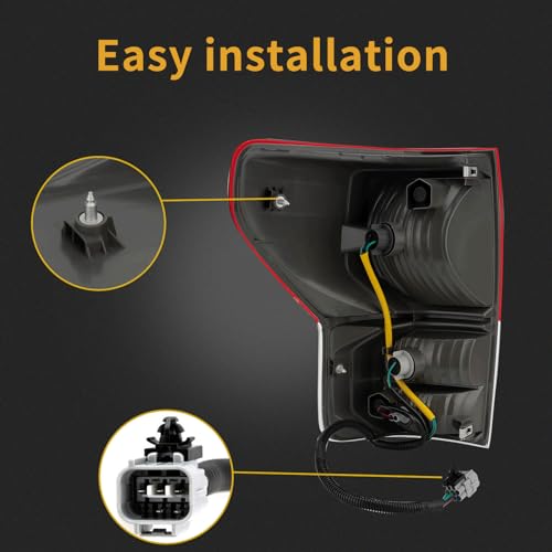 Tail Light Assembly Compatible With 2010-2013 Toyota Tundra Right Passenger Side Rear Brake Lamps Wiring Harness Replaces# 815600C070 815500C090 815600C090 TO2800165 TO2800183