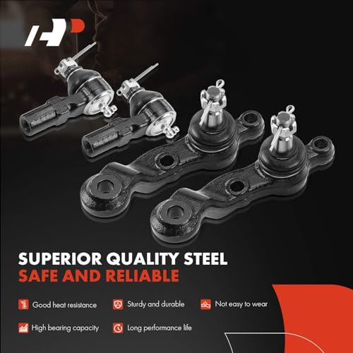A-Premium 8Pcs Front Suspension Kit, Upper & Lower Ball Joint, Inner & Outer Tie Rod End, Compatible with Toyota Tacoma 1995-2004, RWD Only, with Power Steering