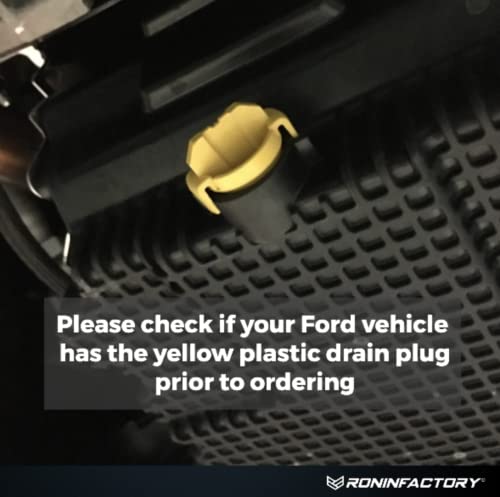 RONIN FACTORY Ford F150 Oil Drain Plug 2015+ F150 Raptor Mustang (Ford Bronco V6) (2024+ Ford Ranger/Raptor) Replacement Yellow Plastic Engine Oil Drain Plug BC3Z-6730-A / FT4Z-6730-A / KX6Z-6730-B