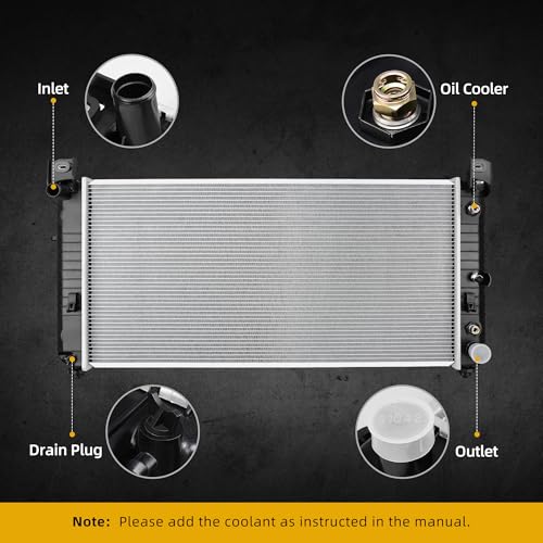 DWVO 34 Inch Core Radiator Compatible with Chevy Silverado Suburban Tahoe, Fit for Cadillac Avalanche Escalade GMC Yukon Sierra Hummer H2 4.3L 4.8L 5.3L 6.0L 6.2L CU2423