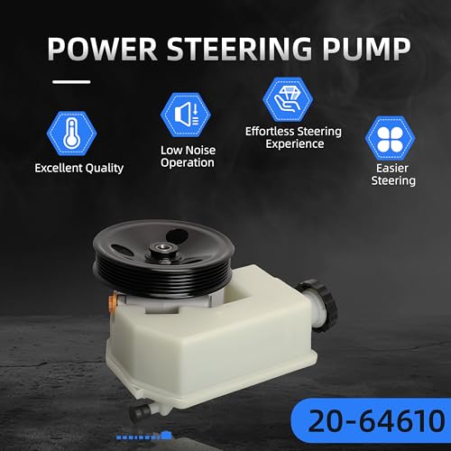 Loautong Power Steering Pump with Pulley, for Jeep Liberty 2002-2006 for V6-3.7L Only, OE 20-64610