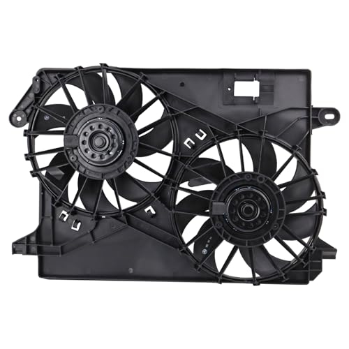 TRQ Radiator Dual Cooling Fan Assembly for 2009-2023 Chrysler 300 2011-2023 Dodge Challenger Charger