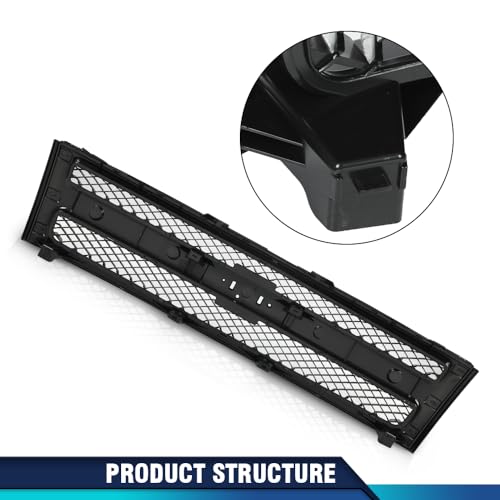 PIT66 Front Grille Fit Chevy Silverado 1500 2007-2013, Textured Black Grill