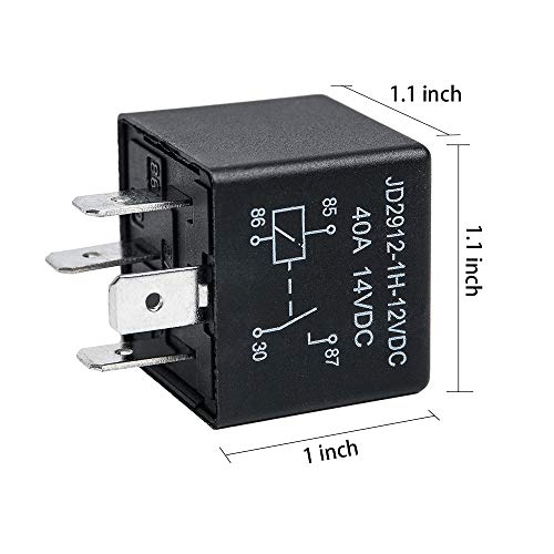 YiePhiot 2 Pack Car Relay 4 Pin 12V 40 Amp
