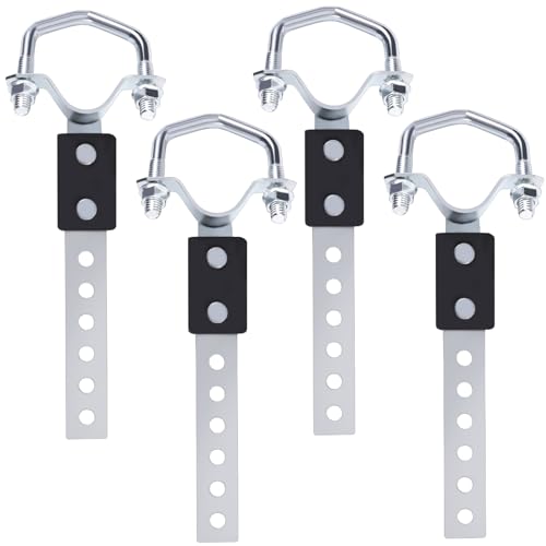VOROBAWIN 4-Pack Universal Exhaust Hanger Brackets, Exhaust Hangers for 1", 1.5", 2" and 2.25" Pipes, Fits All Sizes from 1"-2.36", Bolt-On Swivel Muffler Hangers with Reinforced Rubber Pads