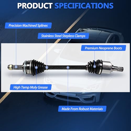 Maxfavor CV Axle Joint Assembly fit for Honda Civic 2006 2007 2008 2009 2010 2011 2012 2013 EXL LXS DX EX EXS GX LX Sedan Coupe Auto Trans 1.8L I4 w/AT, CV Axle FWD Front Right Passenger Side