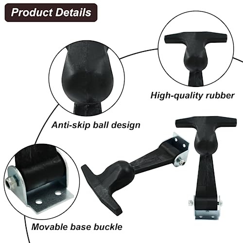 Biaungdo 2 Pcs Rubber Flexible Hood Catch, Black T-Handle Draw Latches