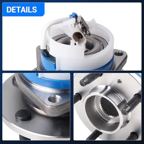 Autoround 513121 Front Wheel Hub Bearing Assembly Fit for Chevy, Buick, Cadillac, Pontiac, Oldsmobile- Lesabre, Lacrosse, Century, Regal, Lucerne, DeVille, Eldorado, Grand Prix 5 Lug w/ABS
