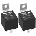 Weasch 2 Pack JD1912 Car Relay, 12V 40A, 4 Pins SPST, Automotive Switches and Starters, Waterproof Relay for Boat Tractor Truck Motorcycle (2)