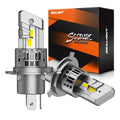 SEALIGHT H4/9003/HB2 LED Bulbs, 50000LM 900% Super Brighter, 1:1 Size, 6500K Cool White, 60000Hrs Long Service Life with Cooling Fan, Plug and Play, Pack of 2
