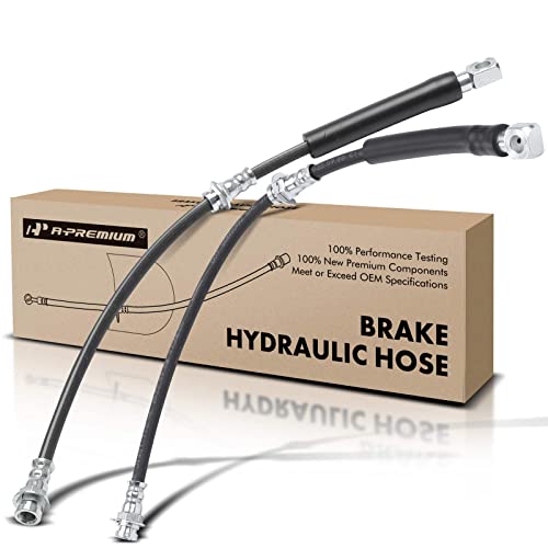 A-Premium Front Driver and Passenger Brake Hydraulic Hose Compatible with Select Chevy and Pontiac Models - Camaro 1984-1992, Firebird 1984-1992 - Replace# 17980323(Pack of 2)