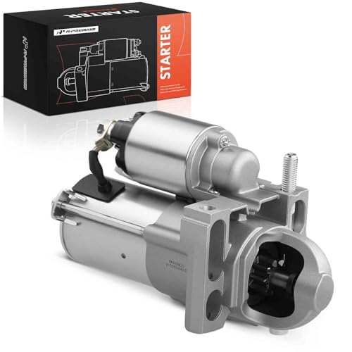 A-Premium Starter Motor Compatible with Chevy Silverado, Tahoe 2003-2008 & GMC Sierra, Yukon 2003-2008 & Cadillac Escalade & Buick Rainier, 4.8L 5.3L, 1.1KW 12V CW 9 Teeth, Replace# 8000045, 89017631