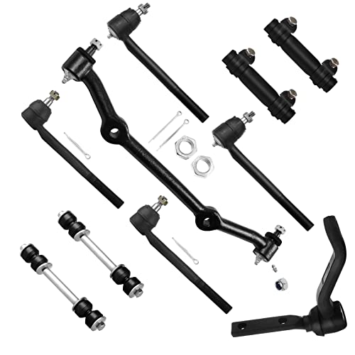 SOSOPART 10pc Set 2WD Front Suspension Kit Idler Arm Inner Outer Tie Rod End Adjusting Sleeve Sway Bar End Link Center Link Tie Rod Replacement For Chevy Blazer S10 for GMC Jimmy Sonoma for Hombre