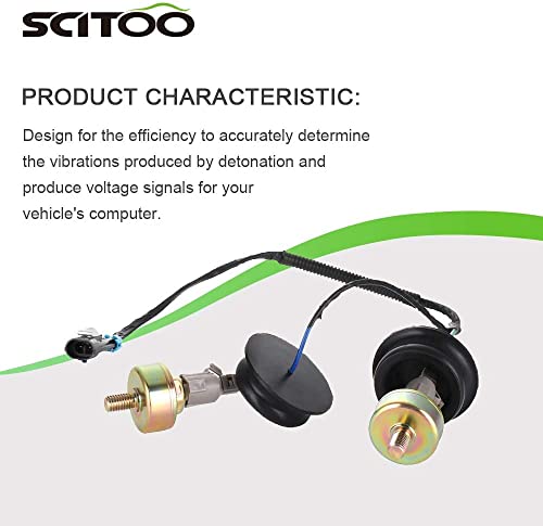 SCITOO Knock Sensor 12575869 Ignition Detonation Sensor Fit for Chevrolet Silverado Suburban Tahoe for GMC Envoy XL Savana Sierra 1500 2500 3500 Yukon XL for Hummer H2 for Pontiac Firebird GTO