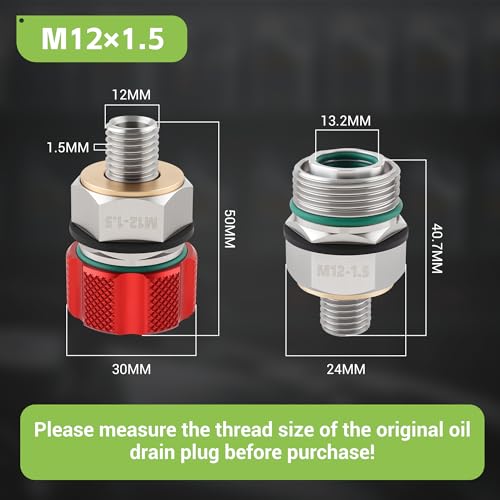 LIFSHP Oil Drain Valve,Oil Drain Plug for DIY Oil Changes At Home No Tools,No Mess,No Cleanup, M12x1.5 Thread Size