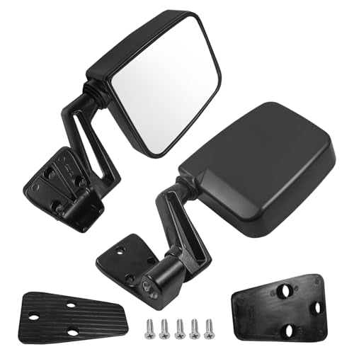 JDMSPEED Pair Driver & Passenger Side View Mirrors Compatible with Jeep Wrangler 1987-2002 Manual Folding No Heated with Black Cover Replace# CH1320102 CH1321102