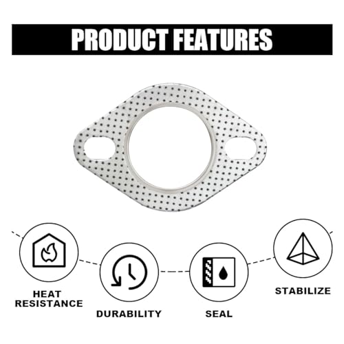 JOYCOURT 2PCS 2-Bolt 2-Inch Car Exhaust Flange Gasket, Ultra Seal Gasket