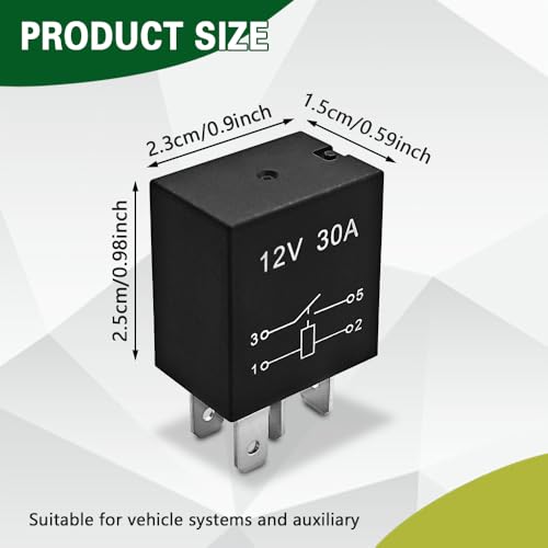 Surosha 4PCS 4 Pin 12V 30A Relay, AC Relay, Power Relays Assembly Starter Replacement, Auto Accessorie High Performance Multi-Purpose Waterproof Stable Relays Universal for Most Cars (4 Pin-12V, 4PCS)