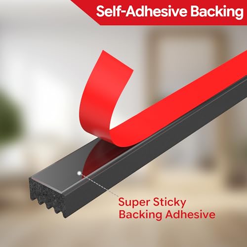 UIOCSSC 26Ft EPDM Rubber Weather Stripping Foam RV Door Seal Self-Adhesive Marine Hatch & RV Door Seal, Automotive Weatherstrip for Enclosed Trailer, Boat, Truck Bed & Home, W:0.625"; H:0.375"