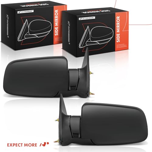 A-Premium Pair (2) Driver & Passenger Side Manual Door Mirror - Compatible with Chevy & GMC Model - Blazer, C/K 1500 2500 3500, Tahoe, Yukon - Non-Heated Manual Folding