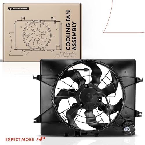 A-Premium Engine Radiator Cooling Fan Assembly Compatible with Hyundai & Kia Models - Sonata 2011-2013 2.4L, Optima 2012-2013 2.4L, Gas