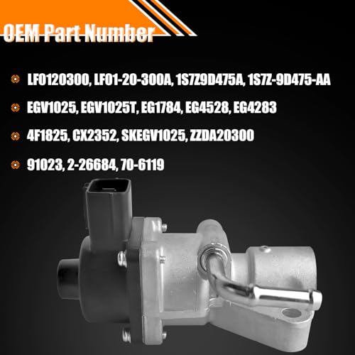 EGR Valve EGV1025 Replacement for Ford Escape Focus Fusion Transit Connect, for Mazda 3 5 6 CX-7 Tribute, for Mercury Mariner Milan, EGR Valve Exhaust Gas Recirculation Valves Replace OE# 1S7Z9D475A