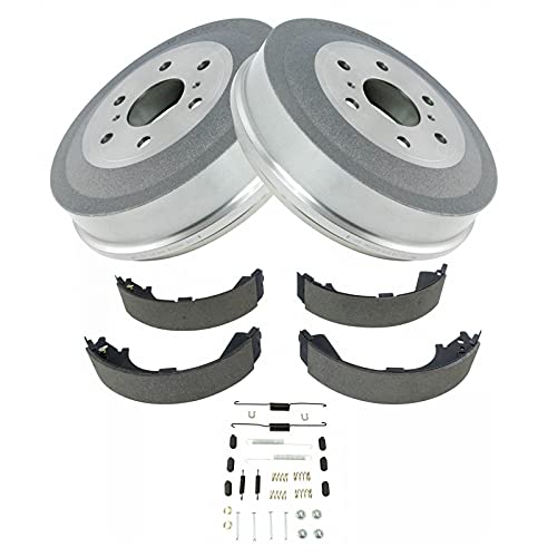 TRQ Rear Brake Shoe & Drum with Hardware Kit Compatible with 2009-2013 Chevy Silverado 1500 GMC Sierra 1500