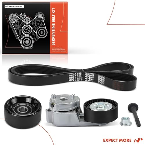 A-Premium Engine Serpentine Belt Drive Kit Compatible with Jeep Cars - WJ Series Grand Cherokee 1999-2004, TJ Series Wrangler 2000-2006 - 4.0L