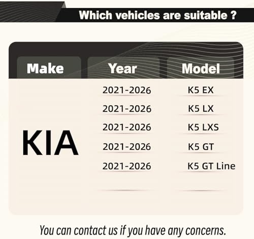 STSEV01 Front Bumper Lip Splitter Spoiler Compatible with KIA K5 EX/LX/LXS/GT 2021-2026 & Kia K5 GT/GT-Line 2025 2026, 3pcs Air Dam Chin Body Kit Underbody Lip Accessories (Gloss Black)