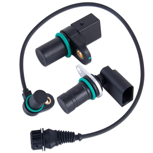 EVERESTWAY 2PCS Camshaft Position Sensor and 1PC Crankshaft Position Sensor Compatible for BMW X3 X5 Z4 Z3 325i 330i Replace 12147539165 12141438082 12141709616