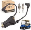 10L0L Golf Cart Dual Ignition Coil with Spark Plugs for EZGO 4-Cycle 1991-2002 Pre-MCI Engine/Robin 295CC Robin 350CC Gas Models, OEM 26652G01,EPIGC103