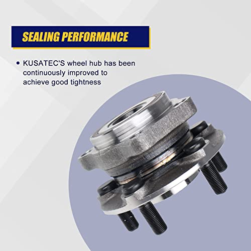 KUSATEC 513220 2PCS Front Wheel Bearing and Hub Assembly Compatible with Subaru Outback Legacy 2005 2006 2007 2008 2009 2010 2011 2012 2013 2014, 5 Lug Bolts w/ABS